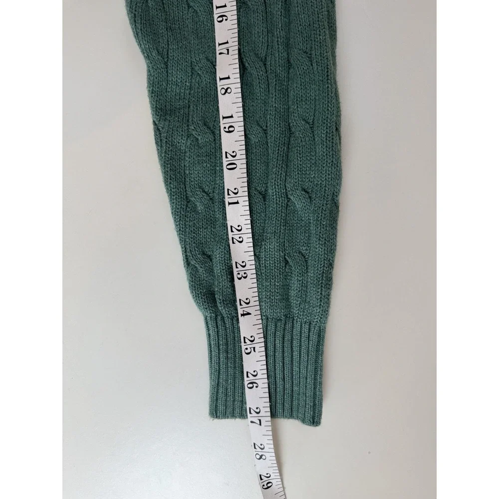 Jos A Bank Executive Collection Green Cable Knit Cotton Sweater M Classic Preppy - Picture 7 of 7